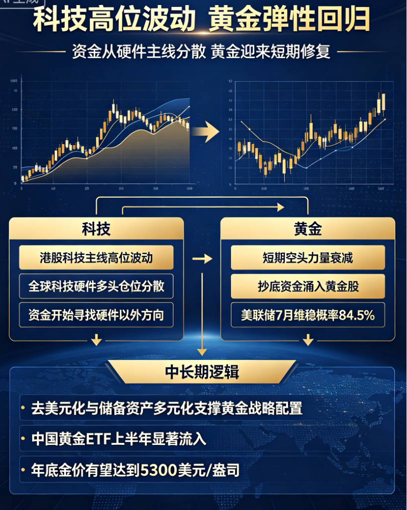 Schematic diagram of gold price trends and capital movements