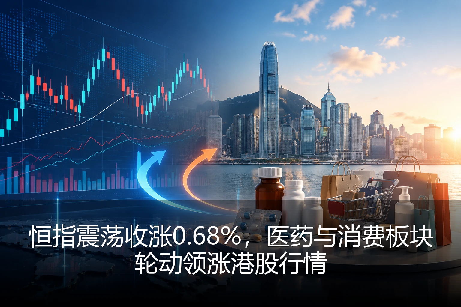 恒指震荡收涨0.68%，医药与消费板块轮动领涨港股行情