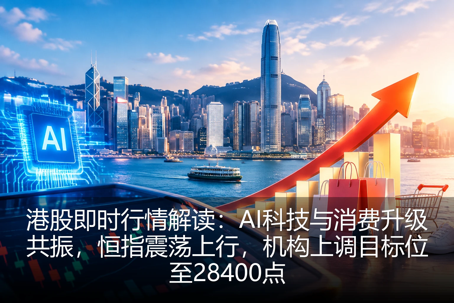 港股即时行情解读：AI科技与消费升级共振，恒指震荡上行，机构上调目标位至28400点